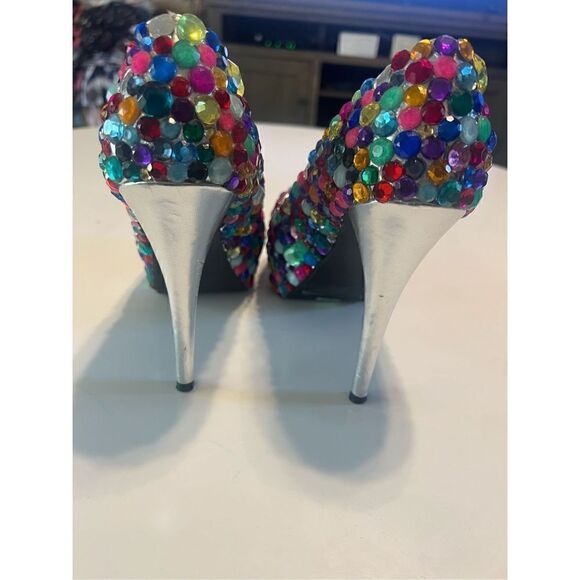 Haus of Price Women’s Size 7.5 Dazie Stilettos Multicolor Bling Designer Heels - Picture 10 of 16